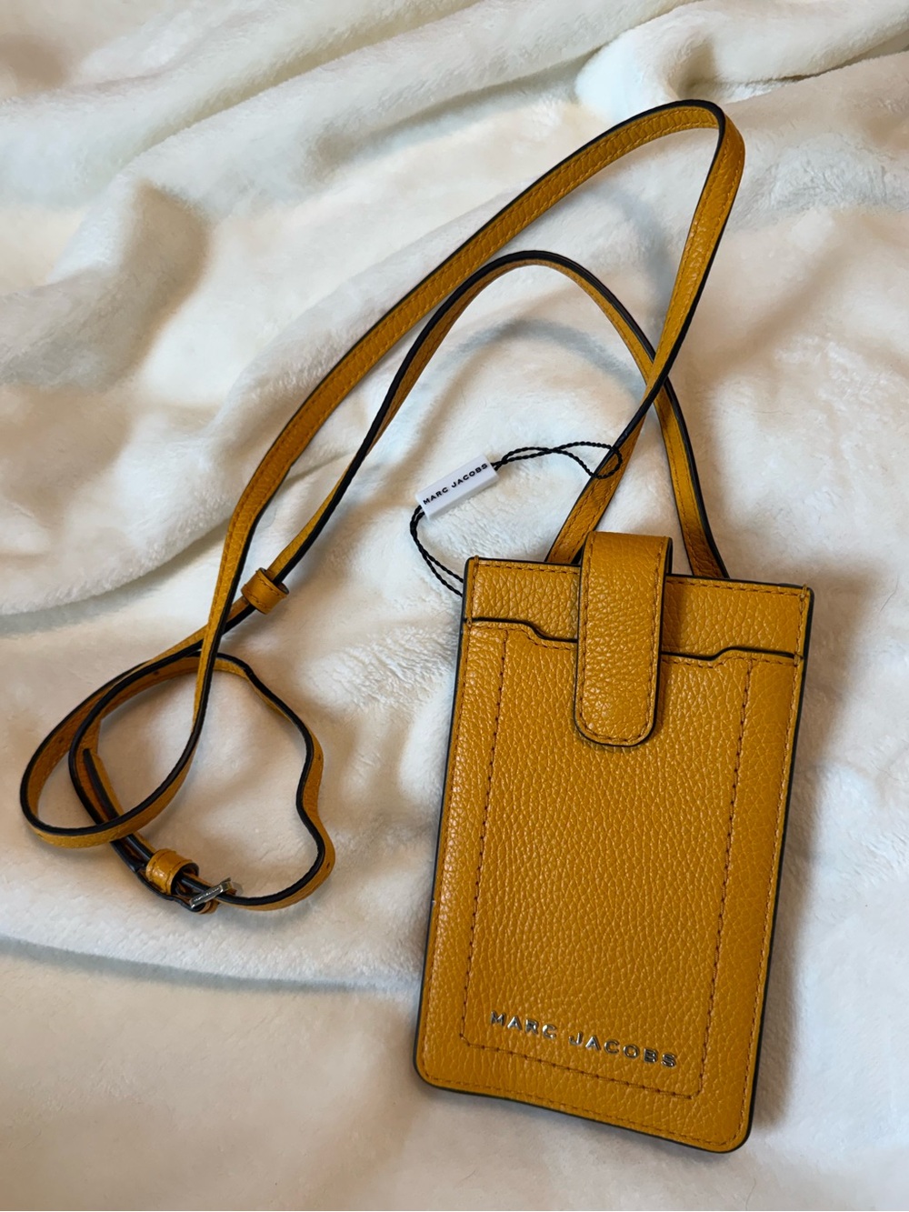 Marc Jacobs Yellow Leather Crossbody Card & Phone Purse